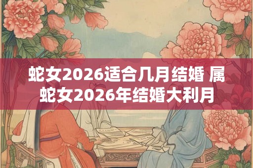 蛇女2026适合几月结婚 属蛇女2026年结婚大利月 蛇女2026适合几月结婚 属蛇女2026年结婚大利月