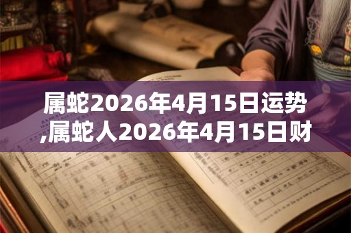 属蛇2026年4月15日运势,属蛇人2026年4月15日财运,生肖蛇2026年4月15日运势