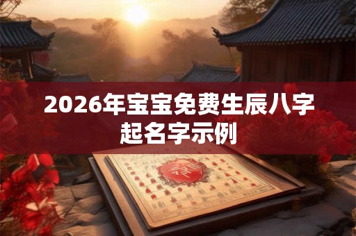 2026年宝宝免费生辰八字起名字示例 2026年宝宝免费生辰八字起名字示例
