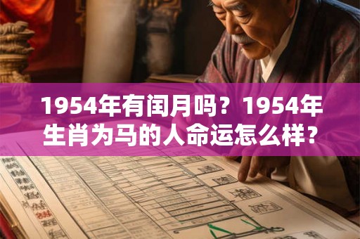 1954年有闰月吗？1954年生肖为马的人命运怎么样？