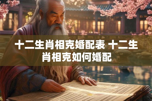 十二生肖相克婚配表 十二生肖相克如何婚配 十二生肖相克婚配表 十二生肖相克如何婚配