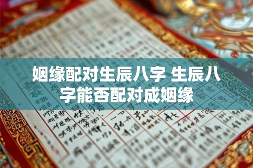 姻缘配对生辰八字 生辰八字能否配对成姻缘