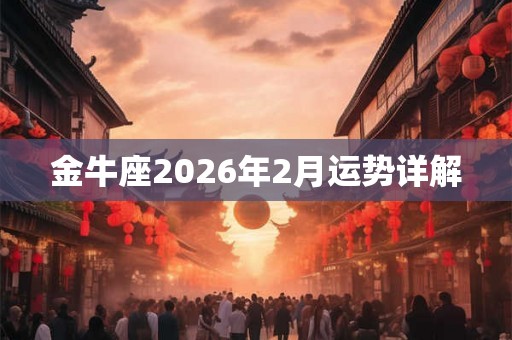 金牛座2026年2月运势详解
