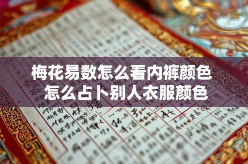 梅花易数怎么看内裤颜色  怎么占卜别人衣服颜色