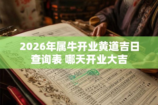 2026年属牛开业黄道吉日查询表 哪天开业大吉