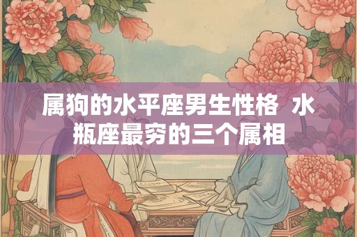 属狗的水平座男生性格  水瓶座最穷的三个属相