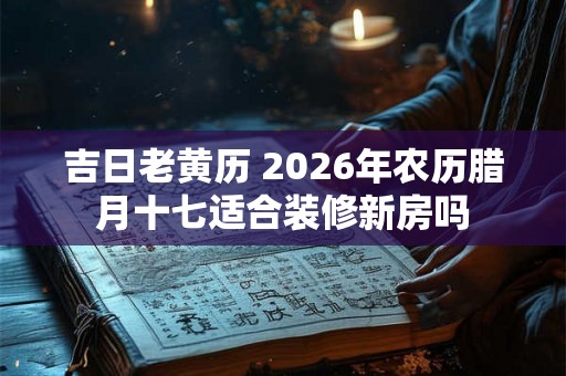 吉日老黄历 2026年农历腊月十七适合装修新房吗 吉日老黄历 2026年农历腊月十七适合装修新房吗