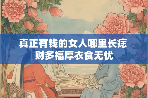 真正有钱的女人哪里长痣 财多福厚衣食无忧