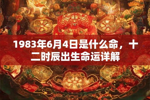 1983年6月4日是什么命，十二时辰出生命运详解