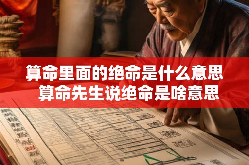 算命里面的绝命是什么意思  算命先生说绝命是啥意思