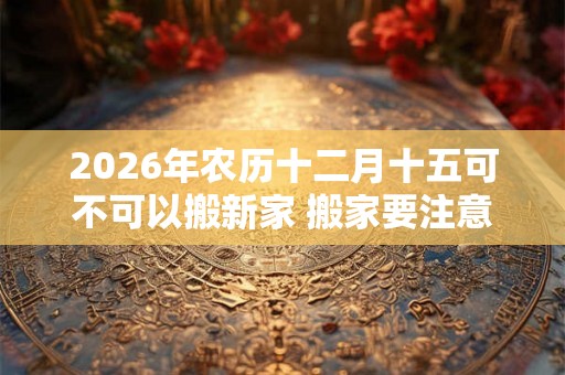 2026年农历十二月十五可不可以搬新家 搬家要注意的细节 2026年农历十二月十五可不可以搬新家 搬家要注意的细节