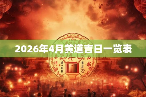 2026年4月黄道吉日一览表 2026年4月黄道吉日一览表
