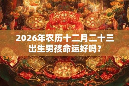 2026年农历十二月二十三出生男孩命运好吗？
