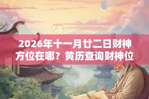 2026年十一月廿二日财神方位在哪？黄历查询财神位置