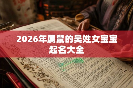 2026年属鼠的吴姓女宝宝起名大全