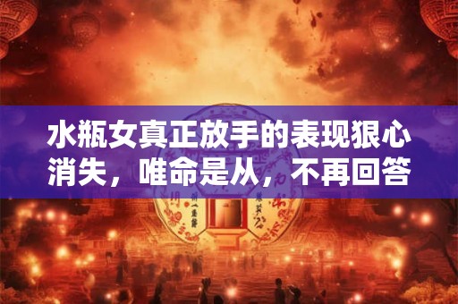 水瓶女真正放手的表现狠心消失，唯命是从，不再回答问题