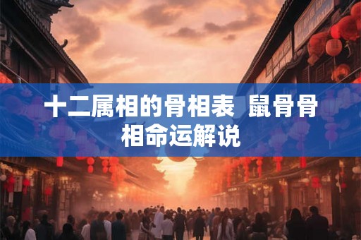 十二属相的骨相表  鼠骨骨相命运解说