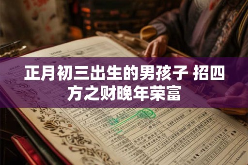 正月初三出生的男孩子 招四方之财晚年荣富