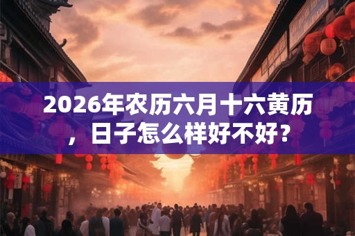 2026年农历六月十六黄历,日子怎么样好不好? 2026年农历六月十六黄历,日子怎么样好不好?