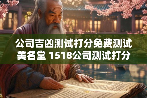 公司吉凶测试打分免费测试美名堂 1518公司测试打分免费测试吉凶 公司吉凶测试打分免费测试美名堂 1518公司测试打分免费测试吉凶
