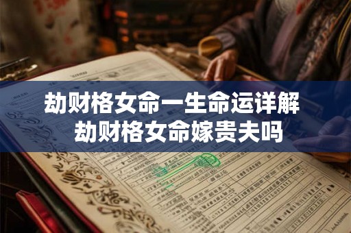 劫财格女命一生命运详解 劫财格女命嫁贵夫吗 劫财格女命一生命运详解 劫财格女命嫁贵夫吗