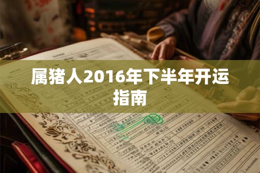 属猪人2016年下半年开运指南