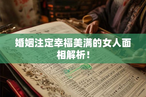 婚姻注定幸福美满的女人面相解析！
