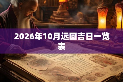 2026年10月远回吉日一览表