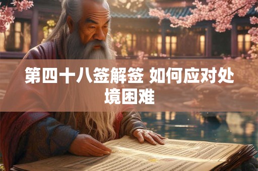 第四十八签解签 如何应对处境困难