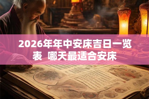 2026年年中安床吉日一览表  哪天最适合安床