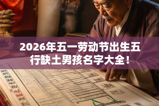 2026年五一劳动节出生五行缺土男孩名字大全！