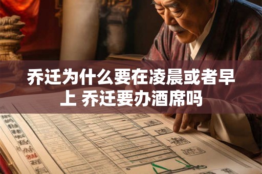 乔迁为什么要在凌晨或者早上 乔迁要办酒席吗 乔迁为什么要在凌晨或者早上 乔迁要办酒席吗