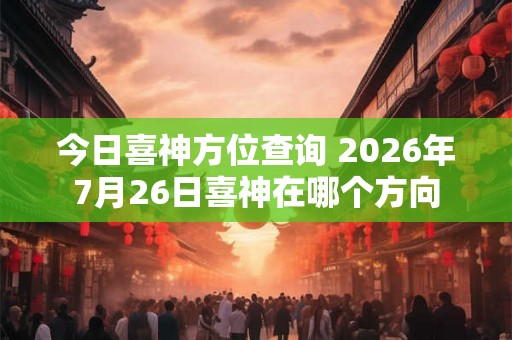 今日喜神方位查询 2026年7月26日喜神在哪个方向
