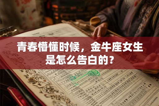 青春懵懂时候，金牛座女生是怎么告白的？