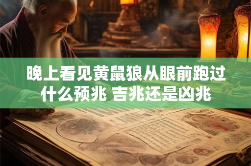晚上看见黄鼠狼从眼前跑过什么预兆 吉兆还是凶兆