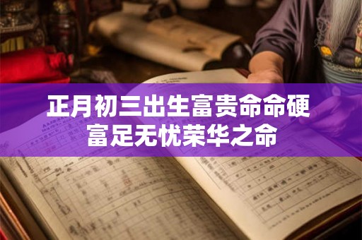 正月初三出生富贵命命硬 富足无忧荣华之命 正月初三出生富贵命命硬 富足无忧荣华之命