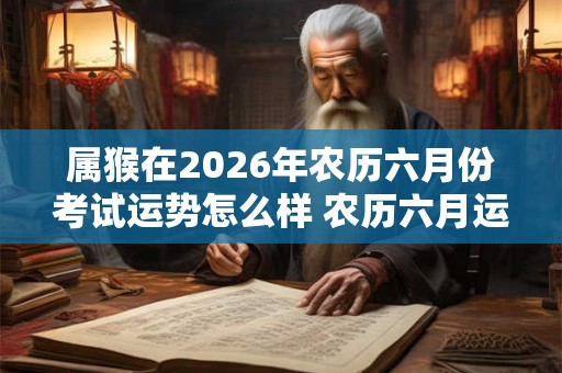 属猴在2026年农历六月份考试运势怎么样 农历六月运势一般