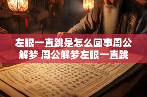 左眼一直跳是怎么回事周公解梦 周公解梦左眼一直跳是什么意思