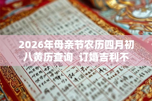 2026年母亲节农历四月初八黄历查询  订婚吉利不