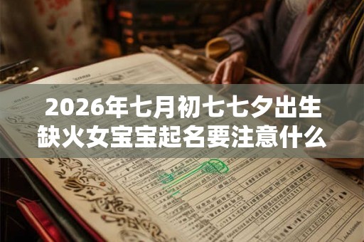 2026年七月初七七夕出生缺火女宝宝起名要注意什么？