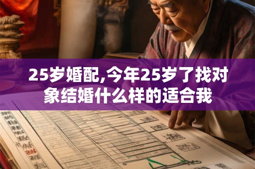 25岁婚配,今年25岁了找对象结婚什么样的适合我