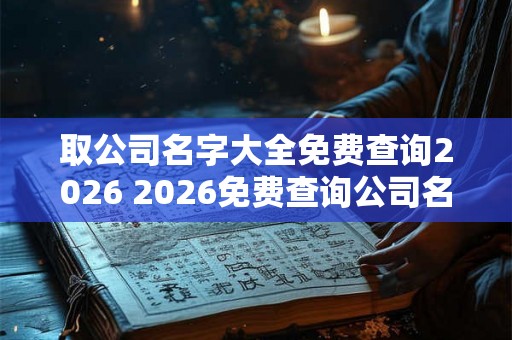 取公司名字大全免费查询2026 2026免费查询公司名大全