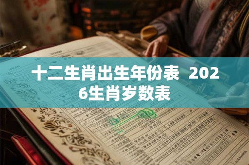 十二生肖出生年份表  2026生肖岁数表
