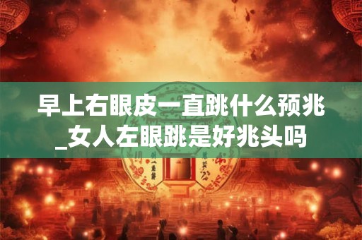 早上右眼皮一直跳什么预兆_女人左眼跳是好兆头吗 早上右眼皮一直跳什么预兆_女人左眼跳是好兆头吗