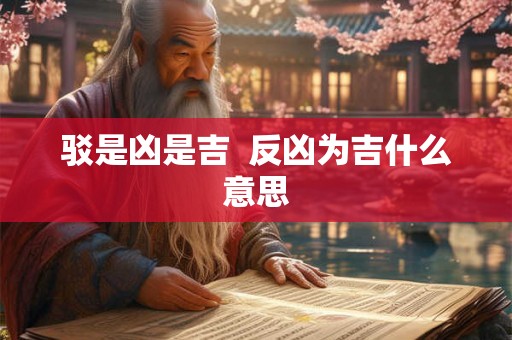 驳是凶是吉 反凶为吉什么意思 驳是凶是吉 反凶为吉什么意思