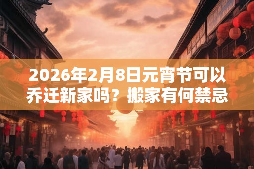 2026年2月8日元宵节可以乔迁新家吗？搬家有何禁忌？
