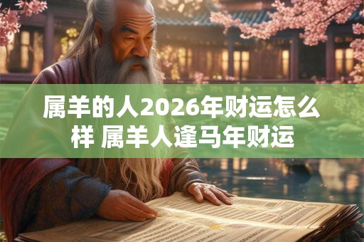 属羊的人2026年财运怎么样 属羊人逢马年财运 属羊的人2026年财运怎么样 属羊人逢马年财运