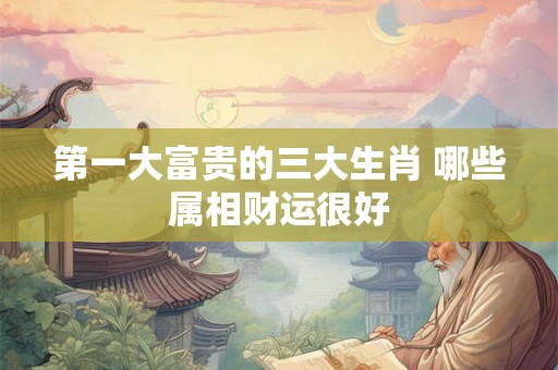 第一大富贵的三大生肖 哪些属相财运很好