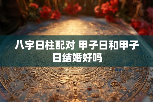 八字日柱配对 甲子日和甲子日结婚好吗 八字日柱配对 甲子日和甲子日结婚好吗