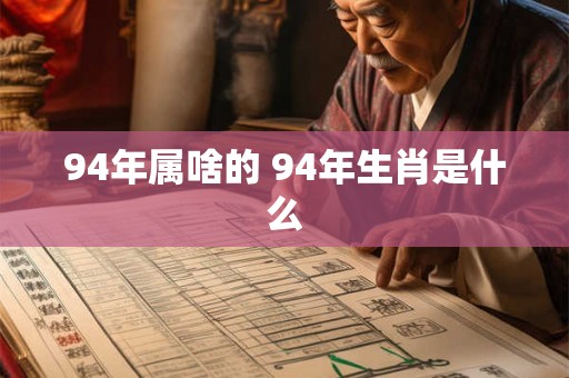94年属啥的 94年生肖是什么